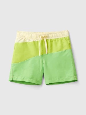 Zdjęcie produktu Benetton, Swim Trunks With Wave Motif, size L, Lime, Kids United Colors of Benetton
