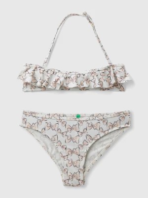 Zdjęcie produktu Benetton, Swimwear Bikini With Bow Print, size XXS, Light Gray, Kids United Colors of Benetton