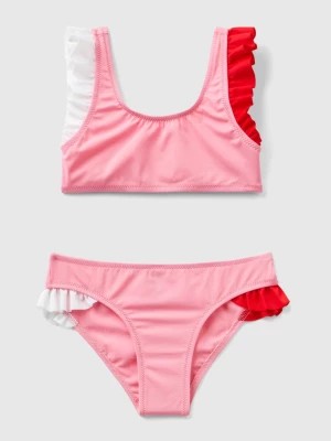 Zdjęcie produktu Benetton, Swimwear Bikini With Ruffles In Econyl®, size L, Pink, Kids United Colors of Benetton