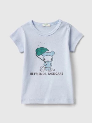 Zdjęcie produktu Benetton, T-shirt In 100% Organic Cotton, size 56, Sky Blue, Kids United Colors of Benetton