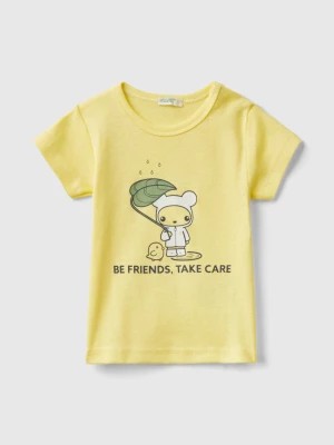 Zdjęcie produktu Benetton, T-shirt In 100% Organic Cotton, size 68, Yellow, Kids United Colors of Benetton