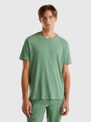 Zdjęcie produktu Benetton, T-shirt In Linen Blend, size XL, Green, Men United Colors of Benetton