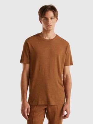 Zdjęcie produktu Benetton, T-shirt In Linen Blend, size XXL, Brown, Men United Colors of Benetton