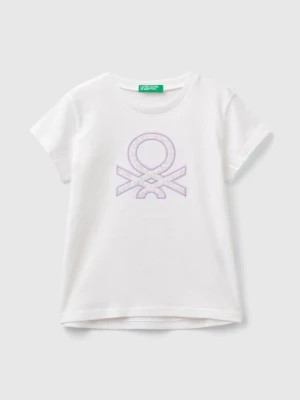 Zdjęcie produktu Benetton, T-shirt In Organic Cotton With Embroidered Logo, size 116, White, Kids United Colors of Benetton