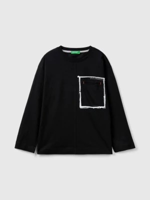 Zdjęcie produktu Benetton, T-shirt In Organic Cotton With Pocket, size 3XL, Black, Kids United Colors of Benetton