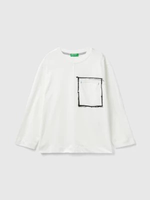 Zdjęcie produktu Benetton, T-shirt In Organic Cotton With Pocket, size XL, White, Kids United Colors of Benetton