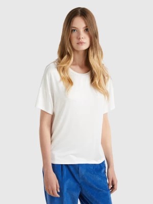 Zdjęcie produktu Benetton, T-shirt In Stretch Viscose, size XL, Creamy White, Women United Colors of Benetton