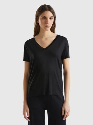 Zdjęcie produktu Benetton, T-shirt In Sustainable Stretch Viscose, size L, Black, Women United Colors of Benetton