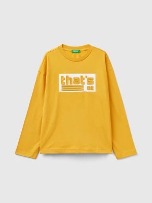 Zdjęcie produktu Benetton, T-shirt In Warm Cotton With Print, size 3XL, Yellow, Kids United Colors of Benetton