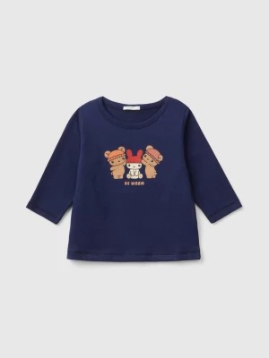 Zdjęcie produktu Benetton, T-shirt In Warm Organic Cotton, size 74, Dark Blue, Kids United Colors of Benetton