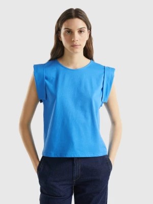 Zdjęcie produktu Benetton, T-shirt With Angel Sleeves, size L, Blue, Women United Colors of Benetton