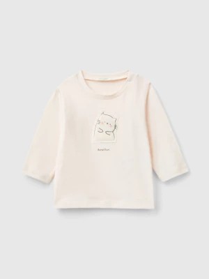 Zdjęcie produktu Benetton, T-shirt With Animal Patch, size 50, Soft Pink, Kids United Colors of Benetton