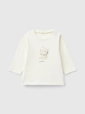 Zdjęcie produktu Benetton, T-shirt With Animal Patch, size 56, Creamy White, Kids United Colors of Benetton