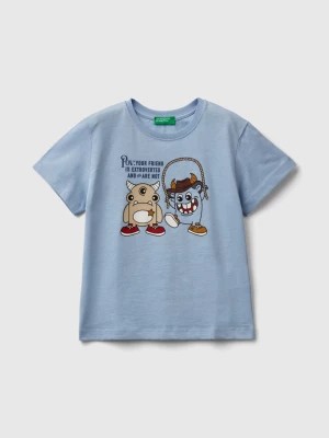 Zdjęcie produktu Benetton, T-shirt With Animal Print, size 104, Sky Blue, Kids United Colors of Benetton