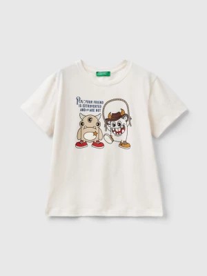 Zdjęcie produktu Benetton, T-shirt With Animal Print, size 116, Creamy White, Kids United Colors of Benetton