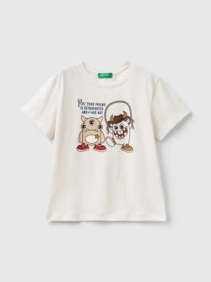 Zdjęcie produktu Benetton, T-shirt With Animal Print, size 98, Creamy White, Kids United Colors of Benetton