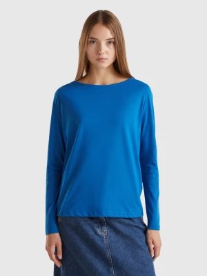 Zdjęcie produktu Benetton, T-shirt With Boat Neck In 100% Cotton, size S, Air Force Blue, Women United Colors of Benetton