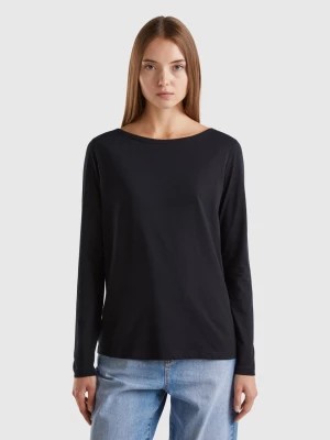 Zdjęcie produktu Benetton, T-shirt With Boat Neck In 100% Cotton, size S, Black, Women United Colors of Benetton