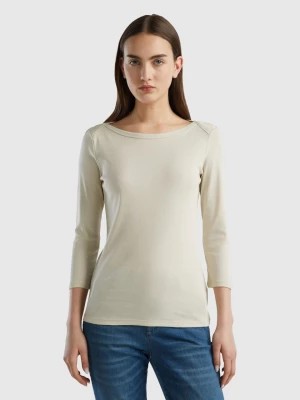 Zdjęcie produktu Benetton, T-shirt With Boat Neck In 100% Cotton, size XL, Beige, Women United Colors of Benetton