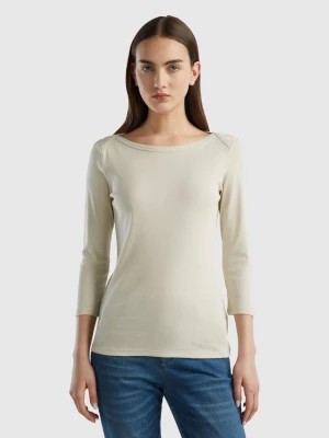 Zdjęcie produktu Benetton, T-shirt With Boat Neck In 100% Cotton, size XXS, Beige, Women United Colors of Benetton