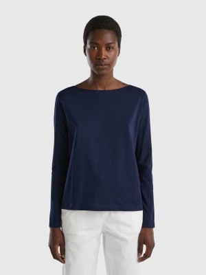Zdjęcie produktu Benetton, T-shirt With Boat Neck In 100% Cotton, size XXS, Dark Blue, Women United Colors of Benetton