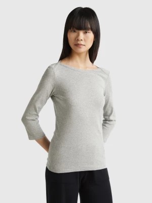 Zdjęcie produktu Benetton, T-shirt With Boat Neck In 100% Cotton, size XXS, Light Gray, Women United Colors of Benetton