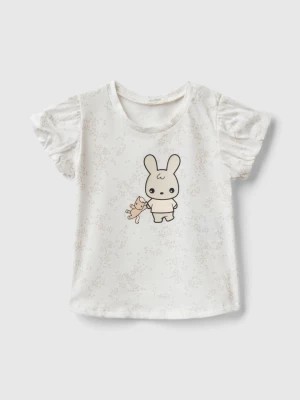 Zdjęcie produktu Benetton, T-shirt With Bunny Print, size 82, Creamy White, Kids United Colors of Benetton