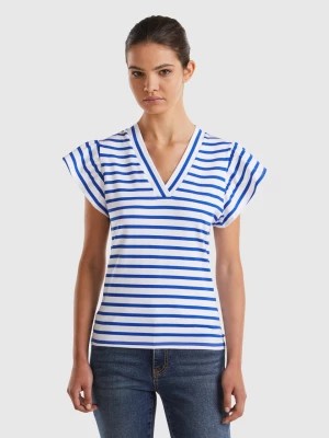 Zdjęcie produktu Benetton, T-shirt With Cap Sleeves, size M, Blue, Women United Colors of Benetton