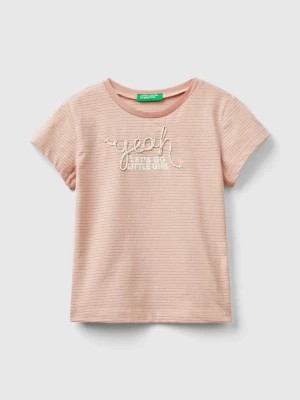 Zdjęcie produktu Benetton, T-shirt With Cord Embroidery, size 104, Pastel Pink, Kids United Colors of Benetton