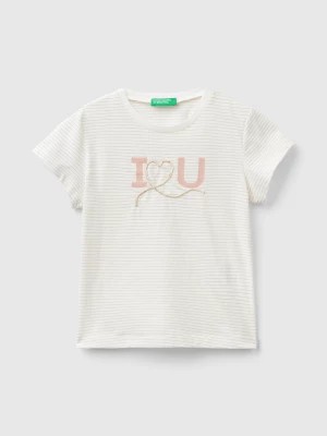 Zdjęcie produktu Benetton, T-shirt With Cord Embroidery, size 116, Creamy White, Kids United Colors of Benetton