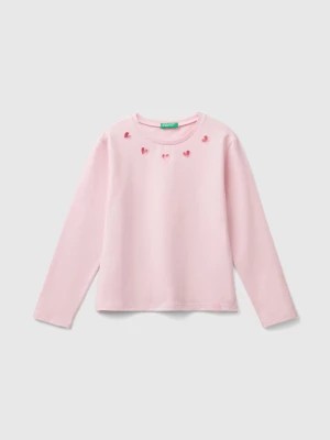 Zdjęcie produktu Benetton, T-shirt With Cut-out Hearts, size 2XL, Pink, Kids United Colors of Benetton