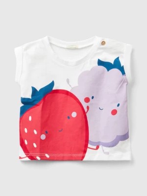 Zdjęcie produktu Benetton, T-shirt With Fruit Print, size 74, White, Kids United Colors of Benetton