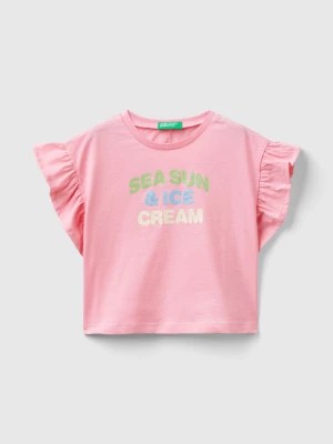 Zdjęcie produktu Benetton, T-shirt With Ice-cream Print And Glitter, size 104, Pink, Kids United Colors of Benetton