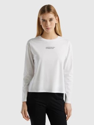 Zdjęcie produktu Benetton, T-shirt With Logo Print, size L, White, Women United Colors of Benetton