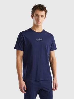 Zdjęcie produktu Benetton, T-shirt With Logo Print, size M, Dark Blue, Men United Colors of Benetton