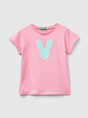 Zdjęcie produktu Benetton, T-shirt With Neon Details, size 110, Pink, Kids United Colors of Benetton
