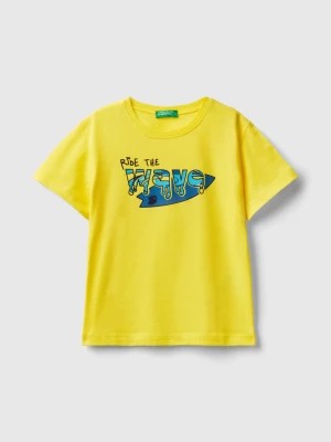 Zdjęcie produktu Benetton, T-shirt With Neon Details, size 110, Yellow, Kids United Colors of Benetton