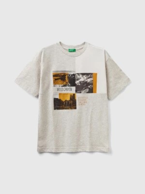 Zdjęcie produktu Benetton, T-shirt With Photo Print, size XL, Light Gray, Kids United Colors of Benetton