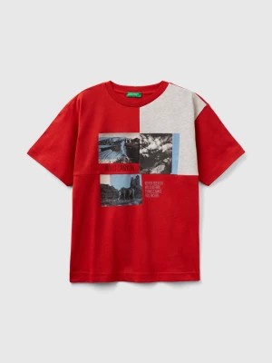 Zdjęcie produktu Benetton, T-shirt With Photo Print, size XL, Red, Kids United Colors of Benetton