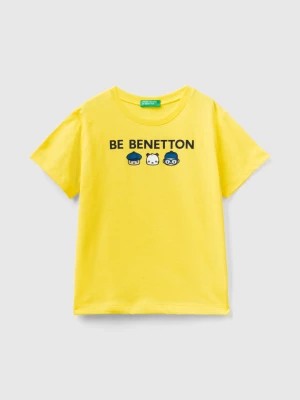 Zdjęcie produktu Benetton, T-shirt With Print In 100% Organic Cotton, size 104, Yellow, Kids United Colors of Benetton