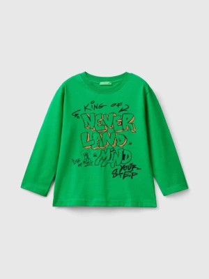 Zdjęcie produktu Benetton, T-shirt With Print In Organic Cotton, size 110, Green, Kids United Colors of Benetton