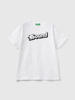 Zdjęcie produktu Benetton, T-shirt With Print In Organic Cotton, size M, White, Kids United Colors of Benetton