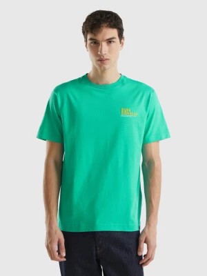 Zdjęcie produktu Benetton, T-shirt With Print On Front And Back, size M, Light Green, Men United Colors of Benetton