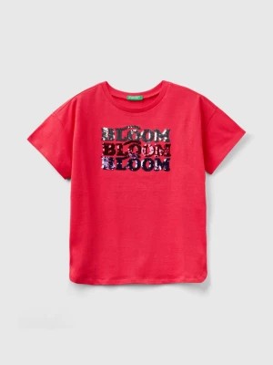 Zdjęcie produktu Benetton, T-shirt With Reversible Sequins, size L, Fuchsia, Kids United Colors of Benetton