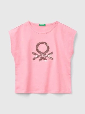 Zdjęcie produktu Benetton, T-shirt With Sequins, size L, Pink, Kids United Colors of Benetton