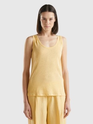 Zdjęcie produktu Benetton, Tank Top In Pure Linen, size XXS, Yellow, Women United Colors of Benetton