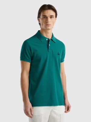 Zdjęcie produktu Benetton, Teal Green Slim Fit Polo, size XS, Teal, Men United Colors of Benetton