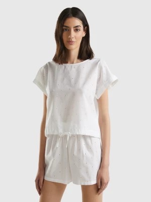 Zdjęcie produktu Benetton, Top With Broderie Anglaise, size S, White, Women United Colors of Benetton