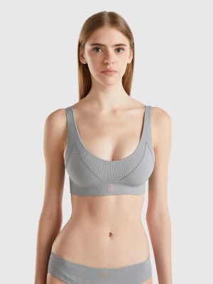 Zdjęcie produktu Benetton, Triangle Bra In Recycled Nylon Blend, size L, Gray, Women United Colors of Benetton