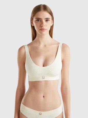 Zdjęcie produktu Benetton, Triangle Bra In Recycled Nylon Blend, size S, Creamy White, Women United Colors of Benetton